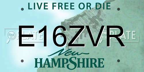 E16ZVR New Hampshire License Plate