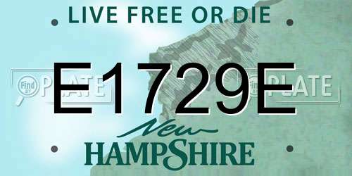 E1729E New Hampshire License Plate
