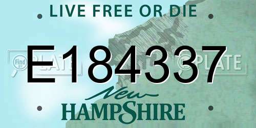 E184337 New Hampshire License Plate