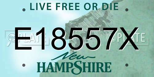 E18557X New Hampshire License Plate