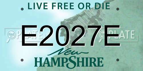 E2027E New Hampshire License Plate