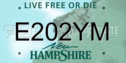 E202YM New Hampshire License Plate