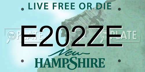 E202ZE New Hampshire License Plate