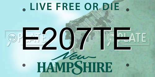 E207TE New Hampshire License Plate