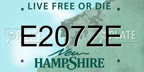 E207ZE New Hampshire License Plate
