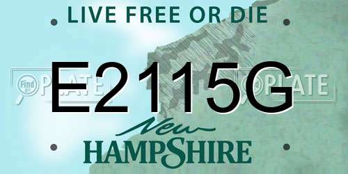 E2115G New Hampshire License Plate