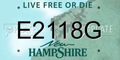 E2118G New Hampshire License Plate