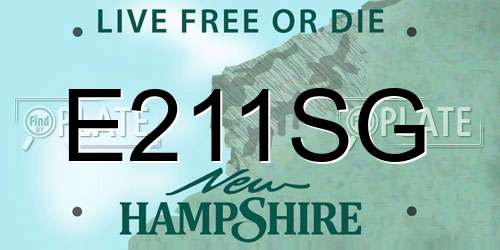 E211SG New Hampshire License Plate