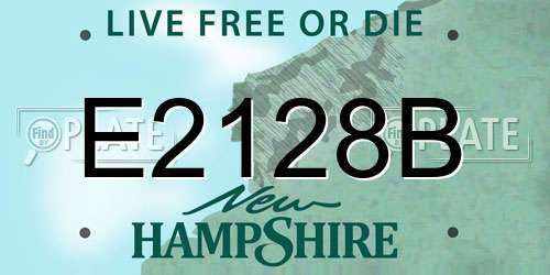 E2128B New Hampshire License Plate