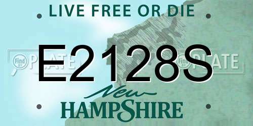 E2128S New Hampshire License Plate