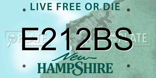 E212BS New Hampshire License Plate
