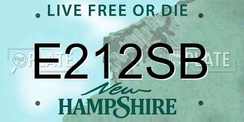 E212SB New Hampshire License Plate