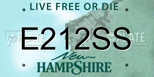 E212SS New Hampshire License Plate