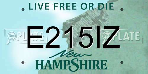 E215IZ New Hampshire License Plate