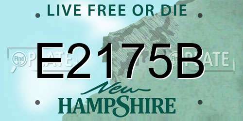 E2175B New Hampshire License Plate