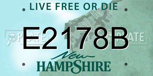 E2178B New Hampshire License Plate
