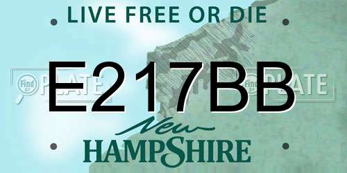 E217BB New Hampshire License Plate