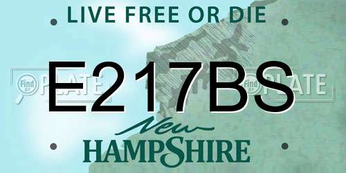 E217BS New Hampshire License Plate