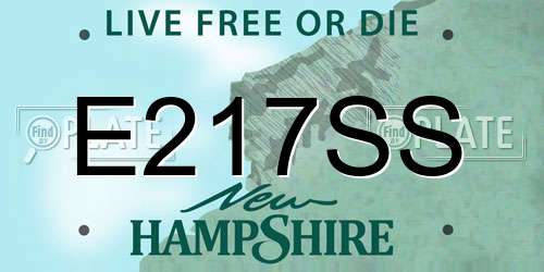 E217SS New Hampshire License Plate