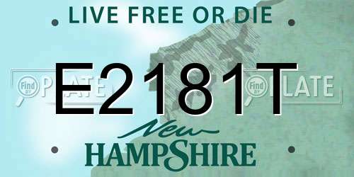 E2181T New Hampshire License Plate