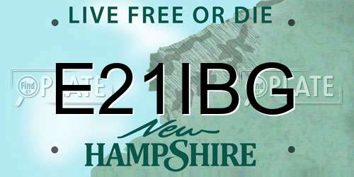 E21IBG New Hampshire License Plate