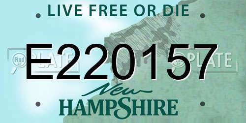 E220157 New Hampshire License Plate