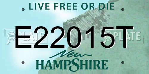 E22015T New Hampshire License Plate