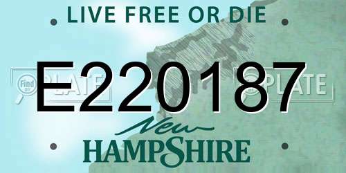 E220187 New Hampshire License Plate