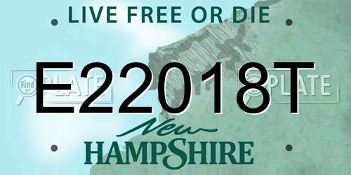 E22018T New Hampshire License Plate