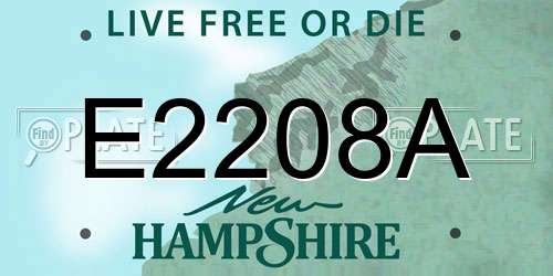 E2208A New Hampshire License Plate