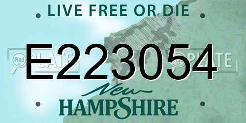 E223054 New Hampshire License Plate
