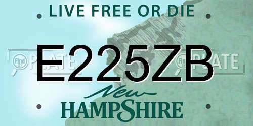 E225ZB New Hampshire License Plate