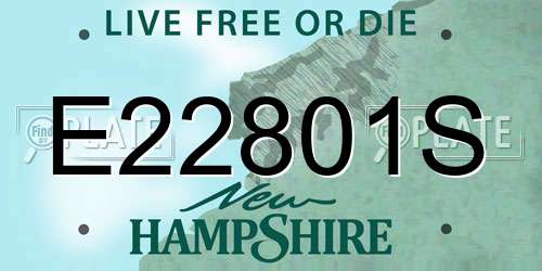 E22801S New Hampshire License Plate