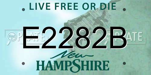 E2282B New Hampshire License Plate