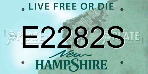E2282S New Hampshire License Plate