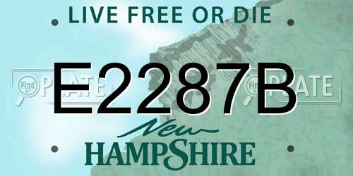 E2287B New Hampshire License Plate