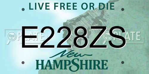 E228ZS New Hampshire License Plate