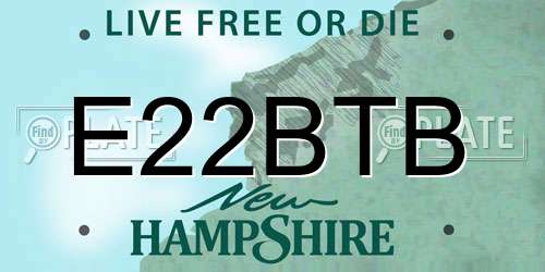 E22BTB New Hampshire License Plate