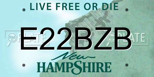 E22BZB New Hampshire License Plate