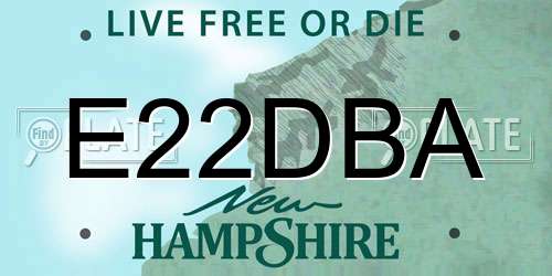 E22DBA New Hampshire License Plate