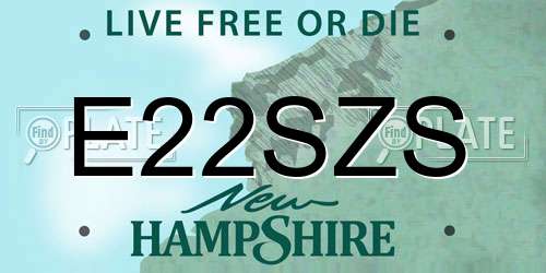 E22SZS New Hampshire License Plate