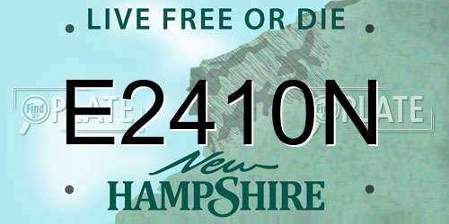 E2410N New Hampshire License Plate