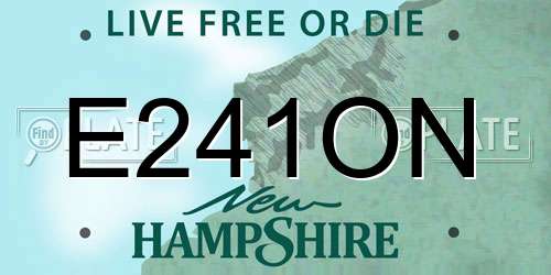 E241ON New Hampshire License Plate