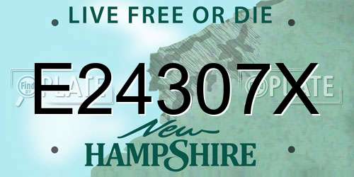 E24307X New Hampshire License Plate
