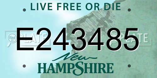 E243485 New Hampshire License Plate