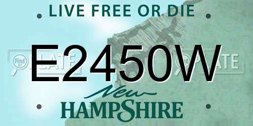 E2450W New Hampshire License Plate