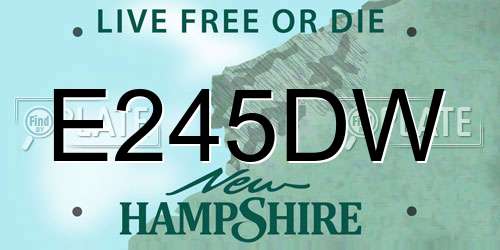 E245DW New Hampshire License Plate