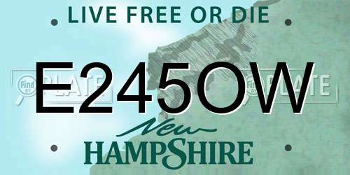 E245OW New Hampshire License Plate