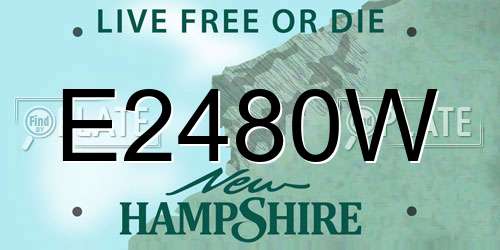E2480W New Hampshire License Plate