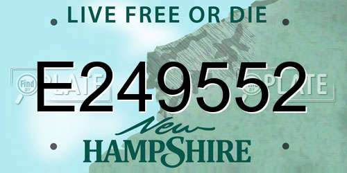 E249552 New Hampshire License Plate